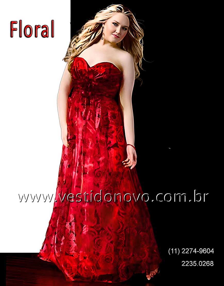 Vestido plus size floral em vermelho, mae do noivo,  madrinha de casamento, casamento civil, festa longo, So Paulo - sp numerao grande