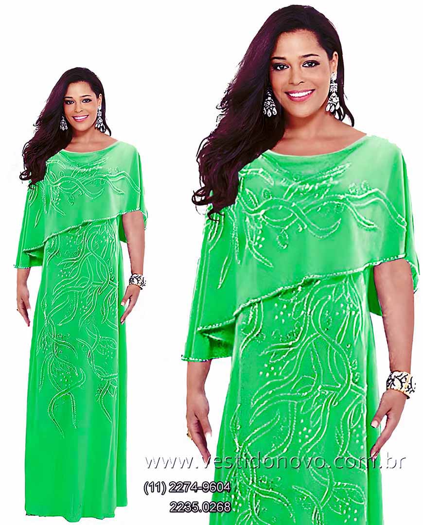 vestido verde me de noiva  me de noivo com manga, plus size  So Paulo